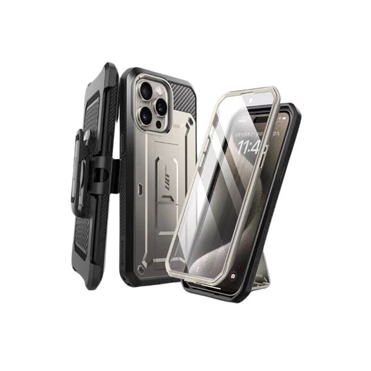 [Built-in Stand] Apple iPhone 15 Pro/Max - Premium TPU Full Covered Belt Heavy Duty Series Case