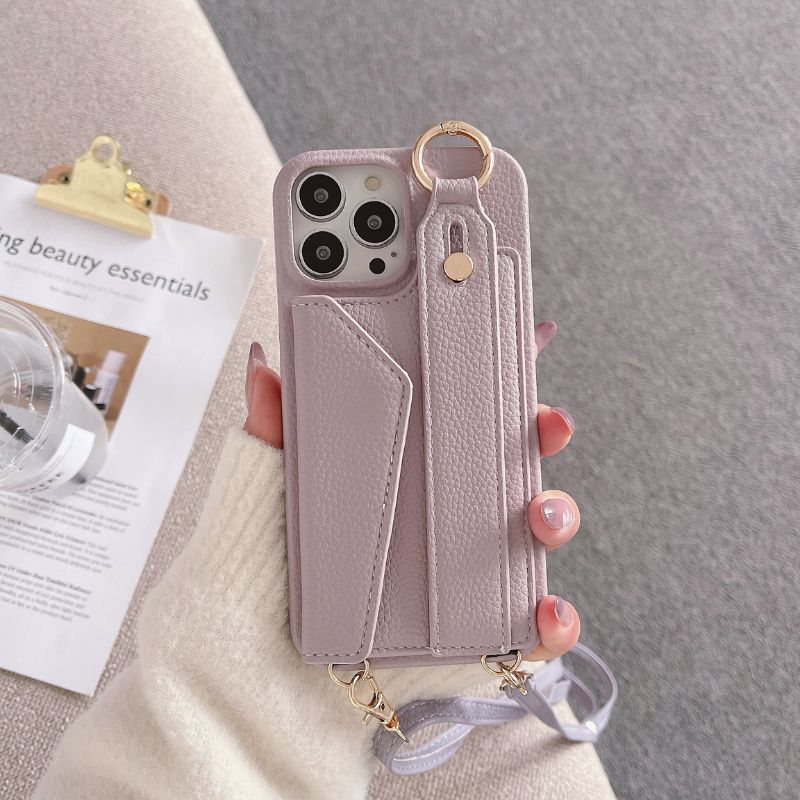 Load image into Gallery viewer, [With Card Slot] Apple iPhone 11/Pro/Max PC + PU Envelope Leather Wallet Case With Wrist &amp; Shoulder Strap
