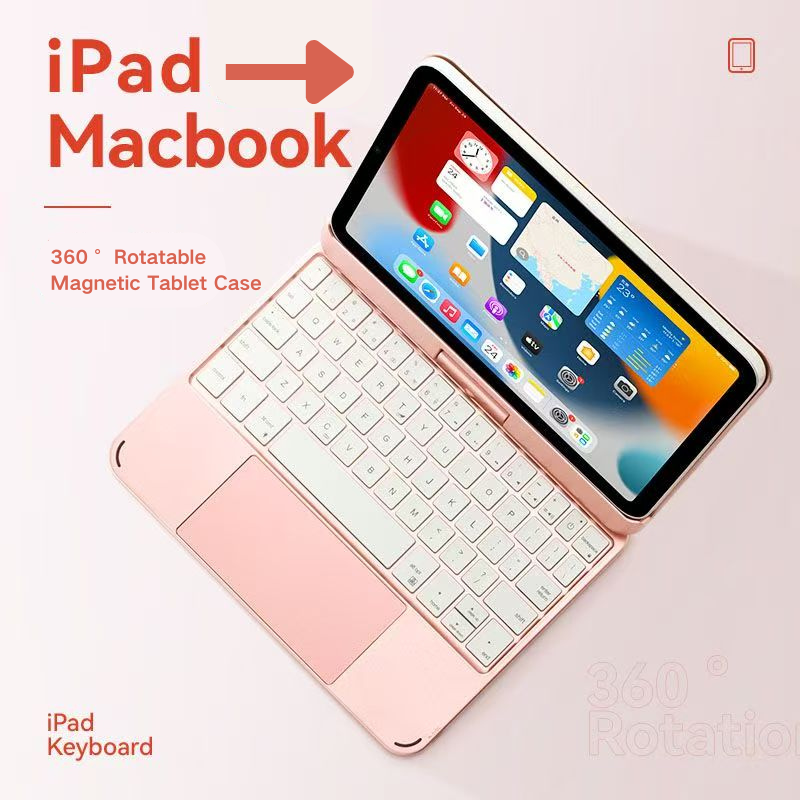 Load image into Gallery viewer, [Magntic Keyboard] Apple iPad Mini 6/7 8.3&#39;&#39; 6/7th Gen (2021/2024) 360° Rotating Wireless Touchpad Keyboard Flip Cover Case No Frame
