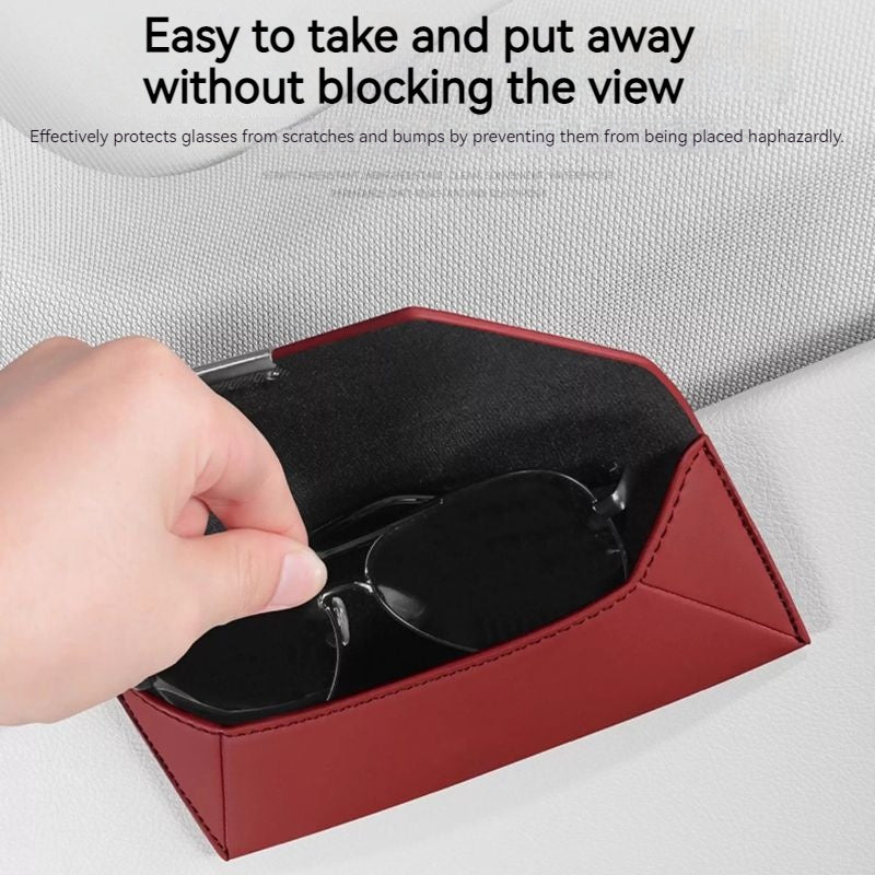 Load image into Gallery viewer, Mercedes-Benz Nappa Leather Car Sunglasses Holder for C-Class, E-Class, A-Class, E300L, GLA, GLC, GLB200/CLA — In-Car Sunglasses Clip Accessory
