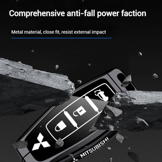 Mitsubishi Zinc Alloy + TPU Car Key Fob Case Cover For Outlander, ASX, Eclipse Cross, L200, Pajero, Triton, Lancer EX