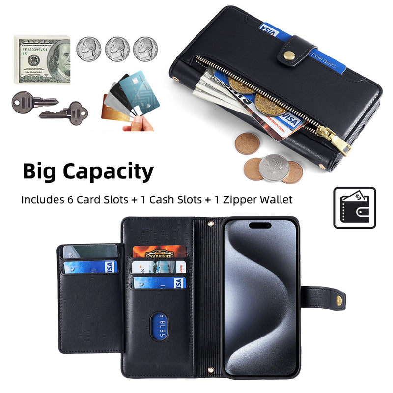 Load image into Gallery viewer, [With Lanyard] Samsung Galaxy A17 (SM-A176) PU Leather Shockproof Wallet Case With Card Slot - i-Station Mobile Phone &amp; Electronic Device Repair and Accessories
