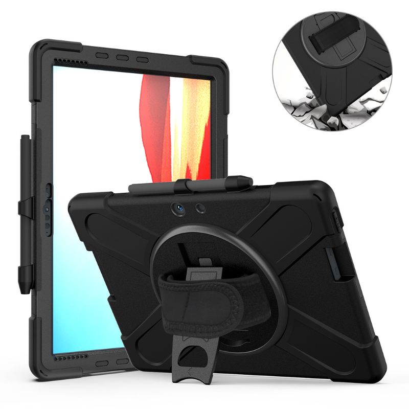 Microsoft Surface Pro X - 360 Degree Rotate Shockproof Heavy Duty Tough Stand Case Cover With Strap & Pen Holder - i-Station Mobile Phone & Electronic Device Repair and Accessories