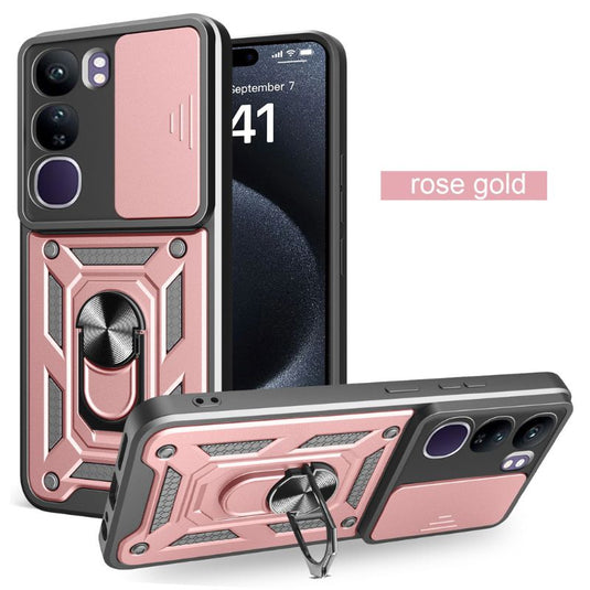 [Built-in Stand][Built-in Slide Lens Cover] Vivo IQOO Z7 & Pro Multi-function Grade Armour Case