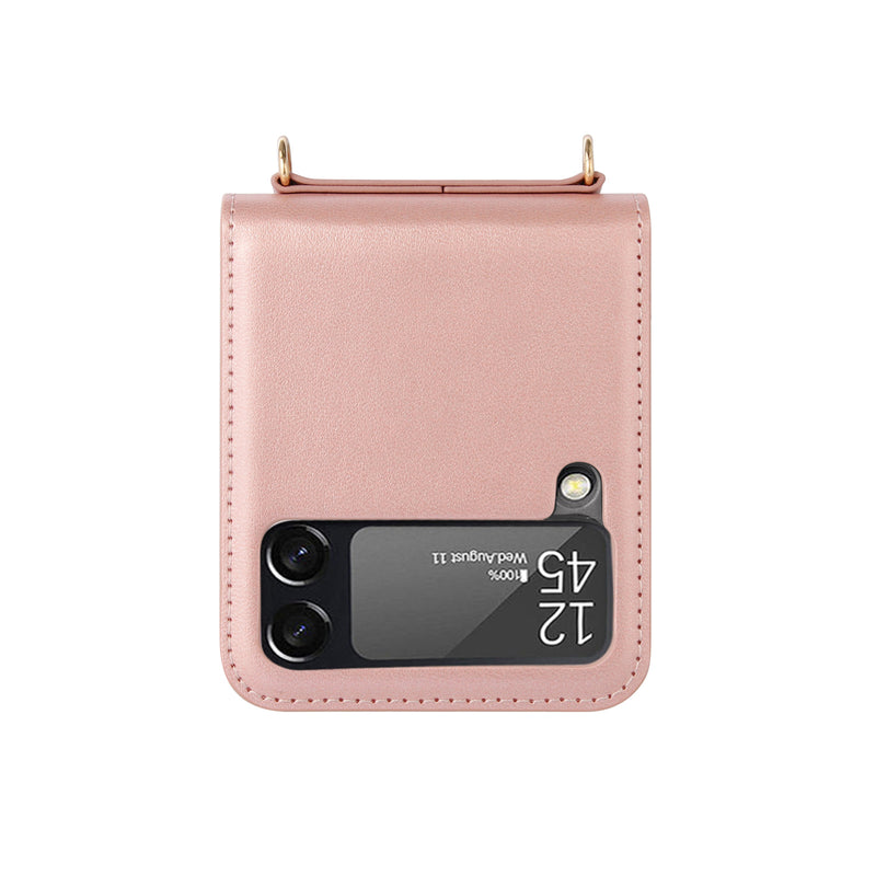 Load image into Gallery viewer, [Built-in Card Slot][With Lanyard] Samsung Galaxy Z Flip5 (SM-F731) Hanman Wallet Flip Leather Case - i-Station Mobile Phone &amp; Electronic Device Repair and Accessories
