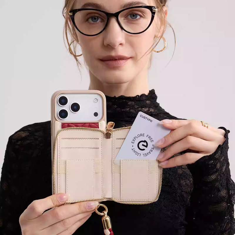 Load image into Gallery viewer, Apple iPhone 16 Pro/Pro Max - Custype Premium Leather Protective Wallet Case with Chain
