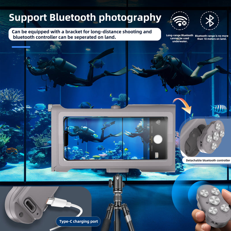 Load image into Gallery viewer, [Up to 6.9&quot;][Upgraded Version] Redpepper Universal 15m Depth (3rd Gen) Pro Diving Waterproof Phone Case With Bluetooth
