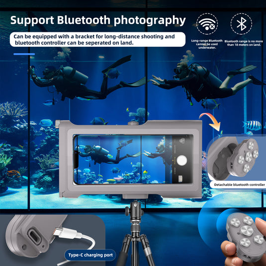 [Up to 6.9"][Upgraded Version] Redpepper Universal 15m Depth (3rd Gen) Pro Diving Waterproof Phone Case With Bluetooth