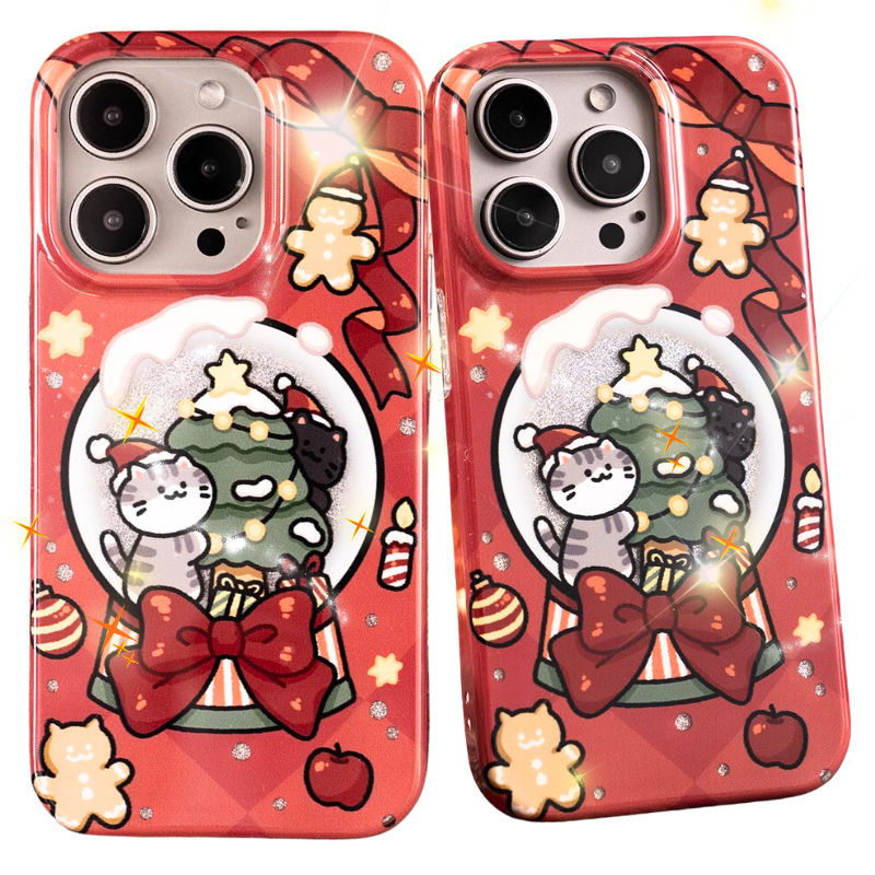 Load image into Gallery viewer, Apple iPhone 15 Pro/Pro Max Glitter Christmas Shockproof Silicone Blingbling Series Case
