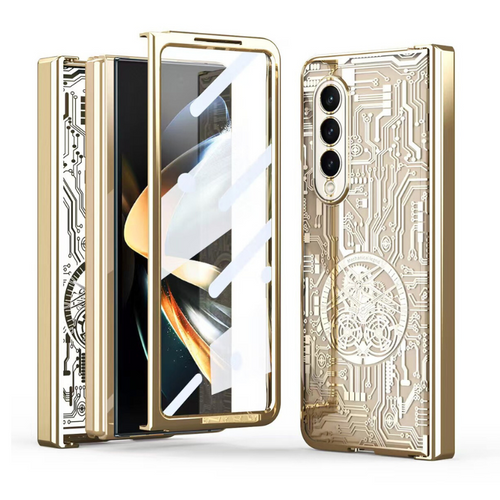 [Built-in Screen Protector] Samsung Galaxy Z Fold 3 SM-F926 Electroplated Mechanical Gear Full-cover Fashion-Forward Series Case