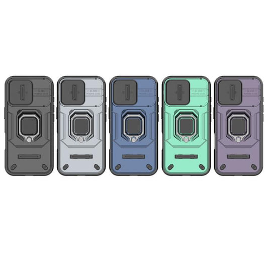 [With Lens Cover][Built-in Stand] Apple iPhone 17/Air/Pro/Max - Shield Shockproof Rugged Heavy Duty Case