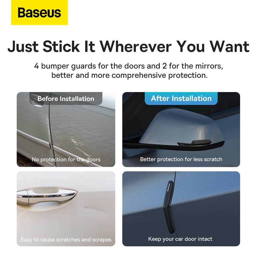 Baseus T-Space Bumper Guard Kit For Tesla Model 3/Y-Cluster Black (Pack of 6) - i-Station Mobile Phone & Electronic Device Repair and Accessories