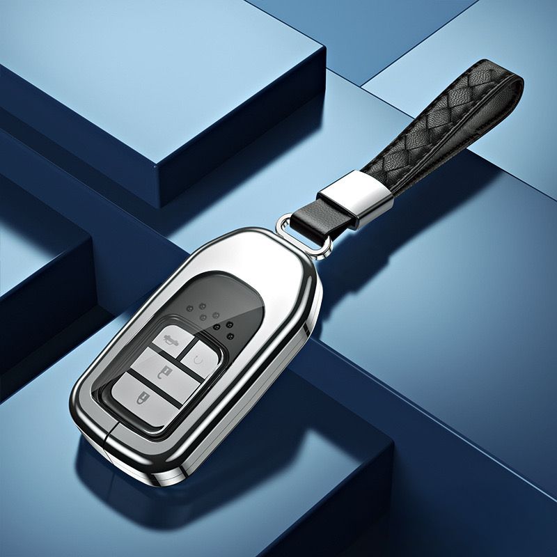 Load image into Gallery viewer, Honda Alloy + Dual TPU Film Protection Car Key Fob Case Cover For Civic, CR-V, Accord, HR-V, Fit, Insight, Odyssey
