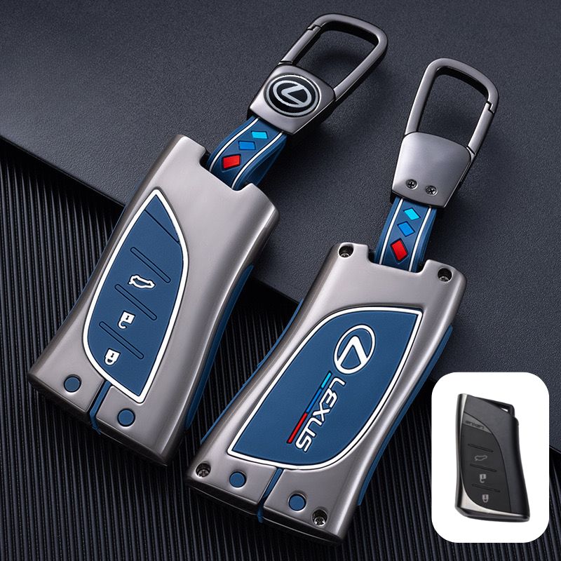 Load image into Gallery viewer, Lexus Metal Shell &amp; Soft Silicone Car Key Fob Case Cover For ES200, NX 300h, RX 300, LM, LS500h, LX 570
