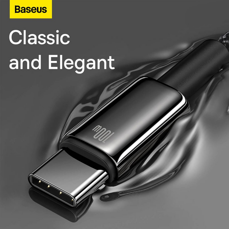Load image into Gallery viewer, Baseus Tungsten Gold Fast Charging Data Cable USB to Type-C 100W 1m-Black
