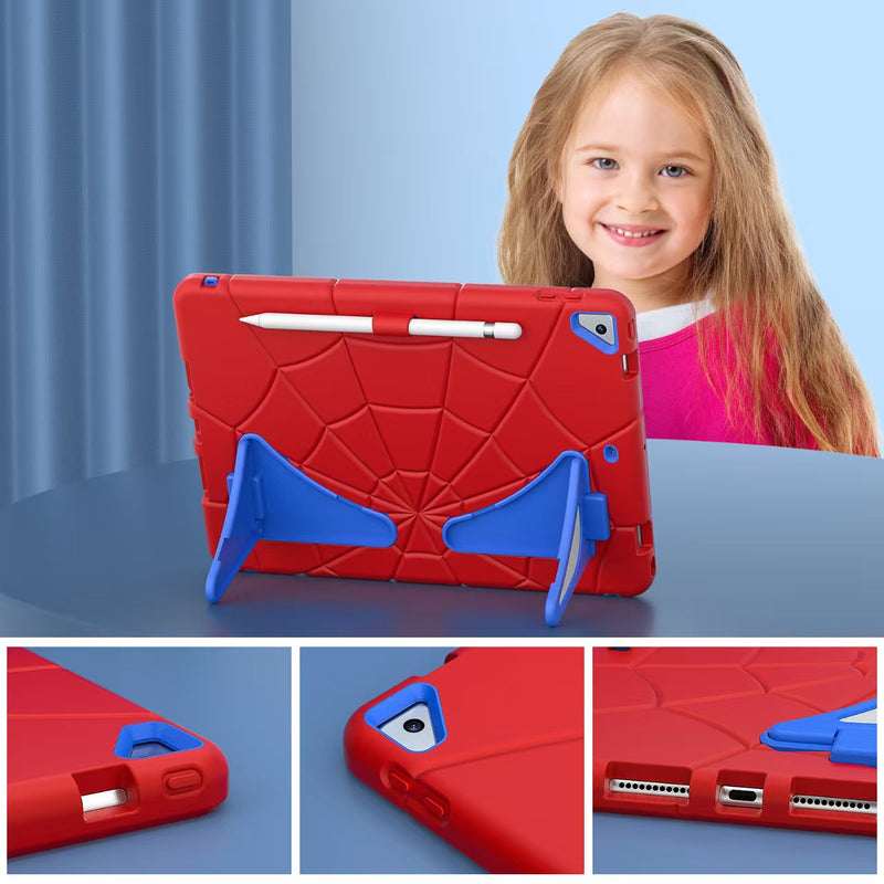 Load image into Gallery viewer, [Built-in Stand][With Card Slot] Apple iPad 7/8/9 10.2&#39;&#39; 7/8/9th Gen (2019/2020/2021) Spiderman Cartoon Kids Full-cover Silicone Shockproof Case
