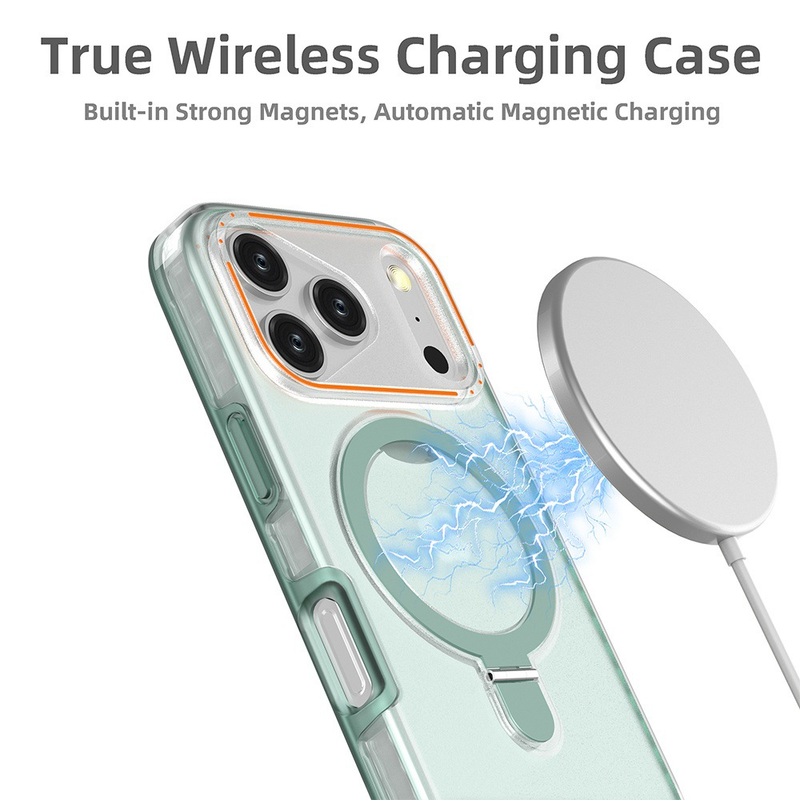 Load image into Gallery viewer, [Built-in Metal Ring Stand][Magsafe Compatible] Apple iPhone 17/Air/Pro/Pro Max Transparent Full-Body Shockproof Phone Case
