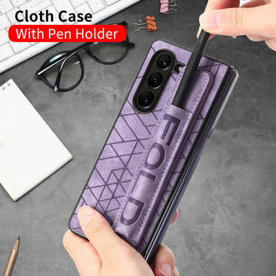 [With Pen Slot] Samsung Galaxy Z Fold4 (SM-F936) Foldable Vegan Leather Shockproof Case - i-Station Mobile Phone & Electronic Device Repair and Accessories
