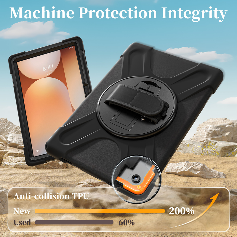 Load image into Gallery viewer, [With Shoulder Strap] Samsung Galaxy Tab A11 8.7&quot; 2025 - 360 Degree Rotation Heavy Duty EVA Kid Friendly Ring Holder Stand Case
