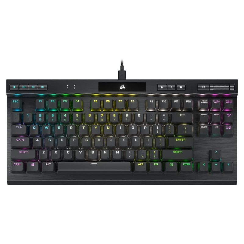 Load image into Gallery viewer, CORSAIR K70 RGB TKL – Champion Series Tenkeyless Optical-Mechanical Gaming Keyboard - OPX RGB Optical- Mechanical Keyswitches
