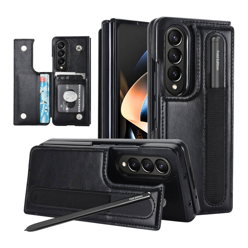 Load image into Gallery viewer, [With Card Slot] Samsung Galaxy Z Fold 6 SM-F956 Dual-clasp Foldable Stand Business Shockproof Wallet Series Case
