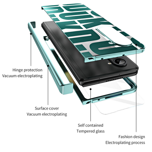 [Built-in Screen Protector] Samsung Galaxy Z Fold 3 SM-F926 Electroplated Full-cover Shockproof Fashion-Forward Series Case