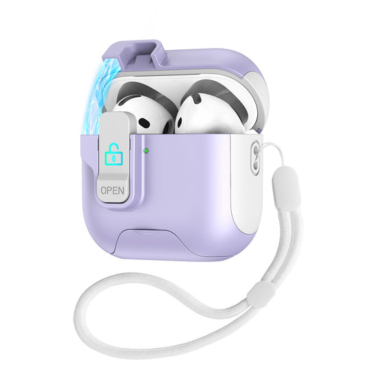 Apple AirPods 4 - Stylish Drop-Proof Case with Secure Lock & Magnetic Lid