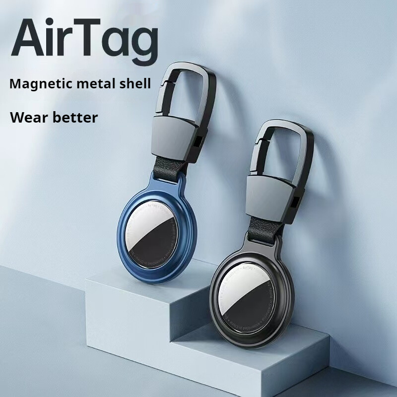 Load image into Gallery viewer, Apple AirTag Magnetic Metal Holder Keyring Carry Case
