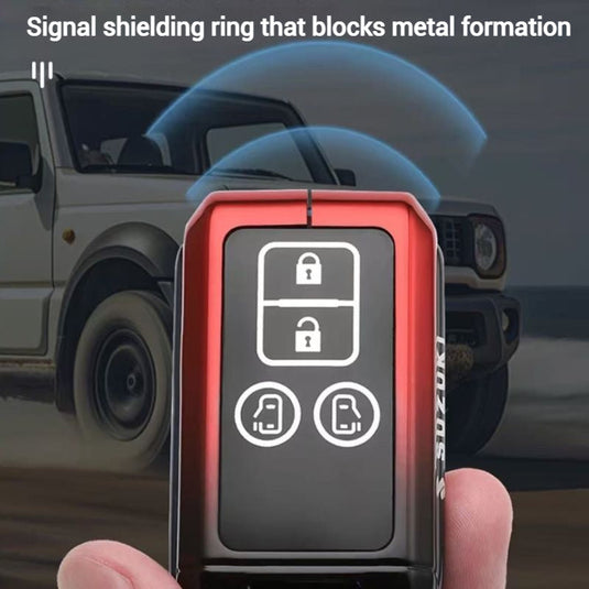Suzuki Zinc Alloy + Silicone Car Key Fob Case Cover For Dzire, Ertiga, Vitara, Brezza, Baleno, Hustler, Jimny