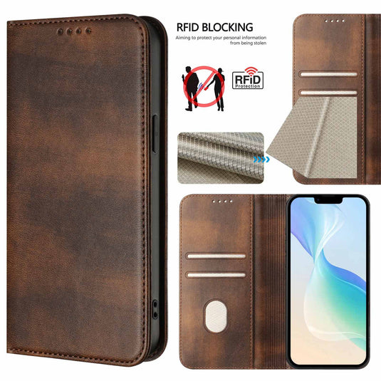 [With Card Slot] Samsung S25/Plus/Ultra/Edge - Multi Functional Leather Flap Wallet Series Case