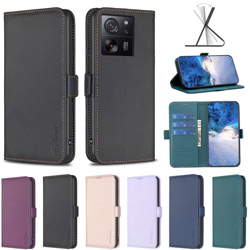 [With Card Slot] Xiaomi Mi 11T/Pro PU Leather Magnetic Buckle Flip Cover Genuine Leather Series Case