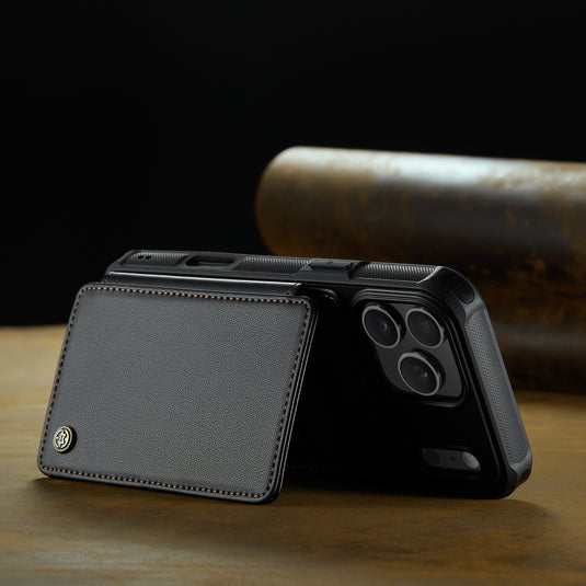 [With Card Slot] Apple iPhone 17/Air/Pro/Pro Max RFID Flip Premium Leather Wallet Series Case