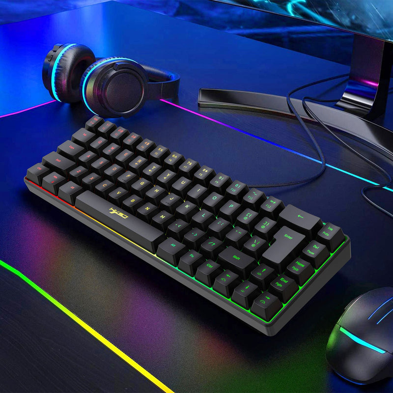 Load image into Gallery viewer, Portable 68-Key Mechanical Feel Membrane Wired Gaming Keyboard, ABS Material, RGB Backlight
