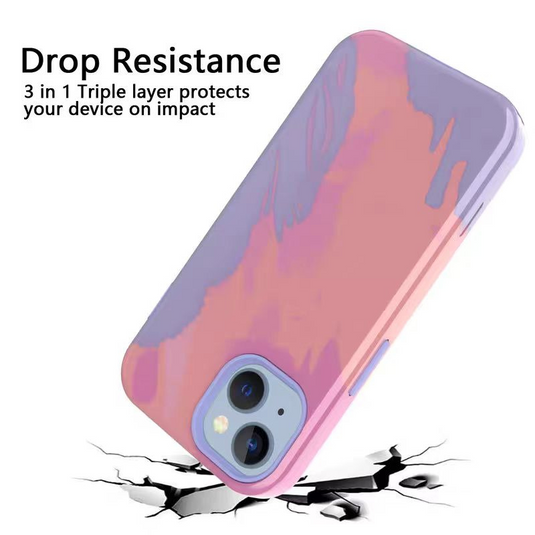 Apple iPhone 14/Pro/Pro Max/Plus 3-in-1 Silicone Dual-sided Shockproof Fashion-Forward Series Case