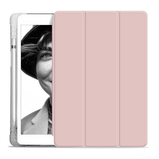 Apple iPad Pro 11" (2018/2020/2021/2022/2024) & Air 4/5 10.9" & Air 11-inch M2 (2024) Smart Transparent Fordable Flip Case With Pen Holder Slot