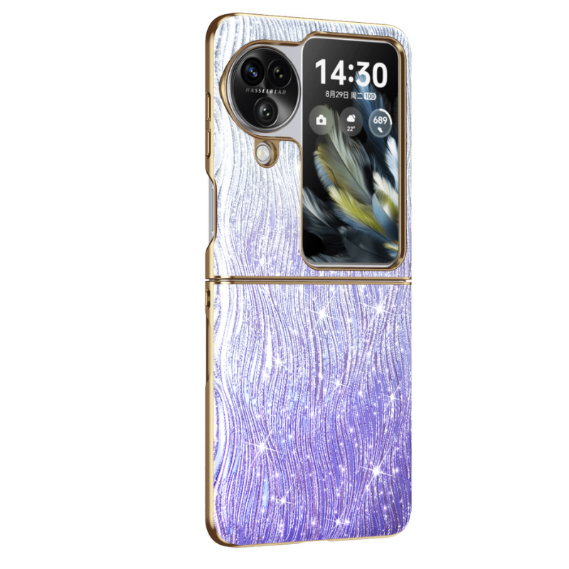 Load image into Gallery viewer, OPPO Find N2 Flip (CPH2437/PGT110) Electroplated Ripple Pattern Blingbling Series Case
