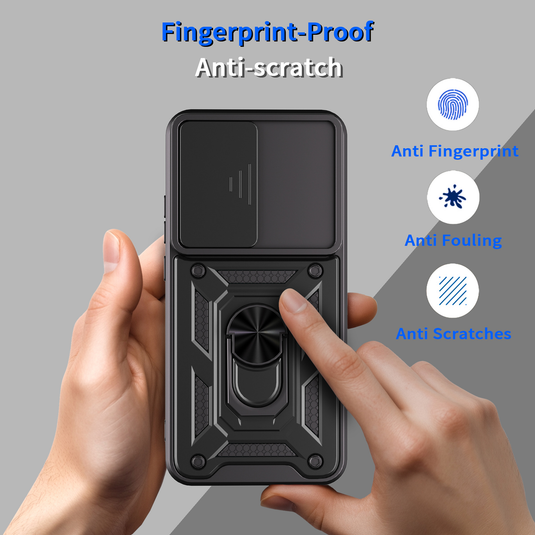 [With Ring Kickstand][Camera Cover] OPPO Reno14/F/Pro Shield Shockproof Rugged Heavy Duty Case