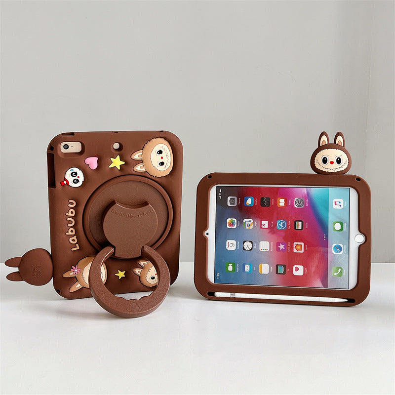 Load image into Gallery viewer, [Built-in Ring Holder][With Pen Slot] Apple iPad Air 4/5 10.9&#39;&#39; 4/5th Gen (2020/2022) Labubu Cartoon Silicone Anti-Drop Protective Case
