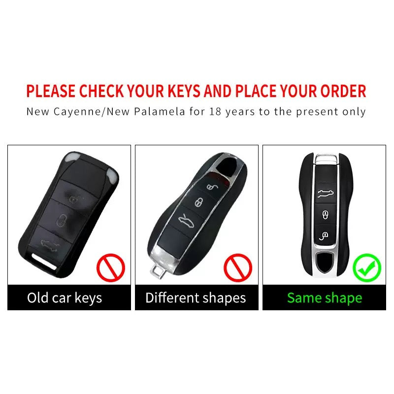 Load image into Gallery viewer, Porsche Metal Shell &amp; Soft Silicone Full Protection Car Key Fob Case Cover For Cayenne, Panamera, 911
