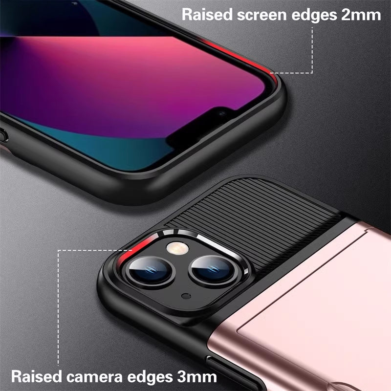 Load image into Gallery viewer, [With Card Slot] Apple iPhone 12/Pro/Pro Max Card Slot Slider Holder Slim Armor CS Designed Shockproof Mechanics Series Case
