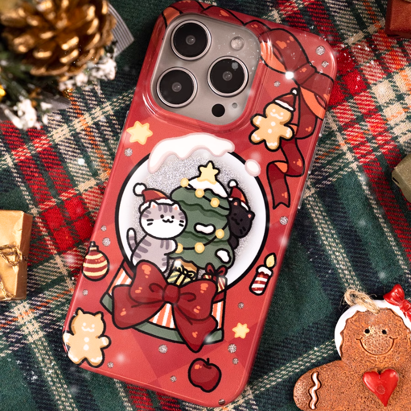 Load image into Gallery viewer, Apple iPhone 15 Pro/Pro Max Glitter Christmas Shockproof Silicone Blingbling Series Case
