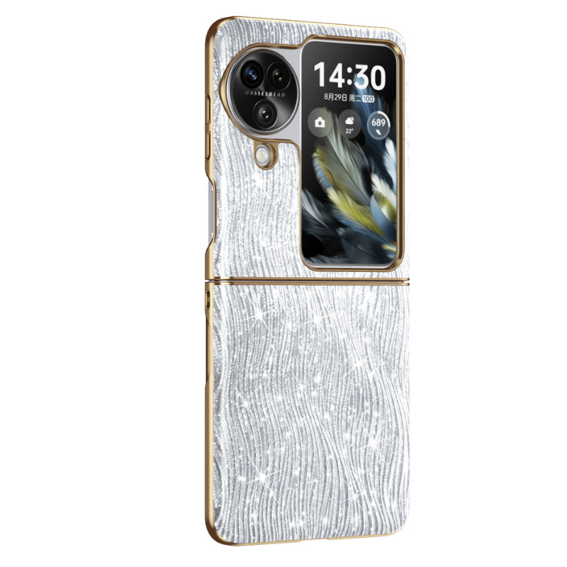 Load image into Gallery viewer, OPPO Find N2 Flip (CPH2437/PGT110) Electroplated Ripple Pattern Blingbling Series Case
