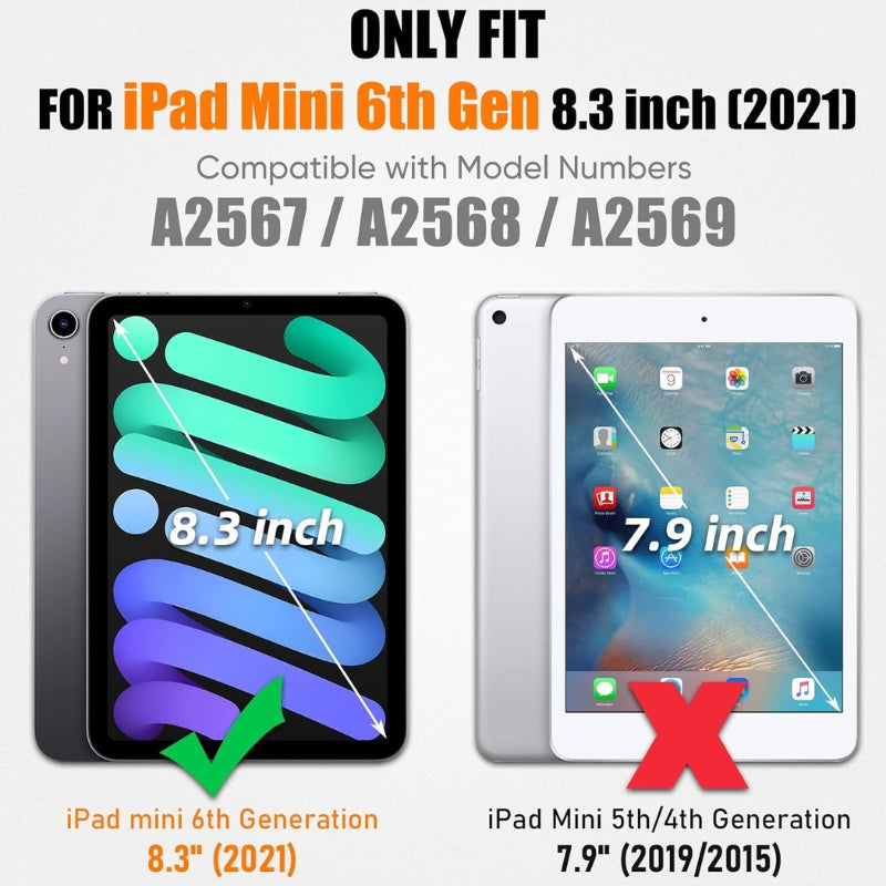 Load image into Gallery viewer, [Built-in 360° Rotating Hand Strap &amp; Stand] Apple Ipad Mini 8.3&quot; 6th Gen 2021 Shockproof with Screen Protector Pencil Holder Heavy Duty Series Case
