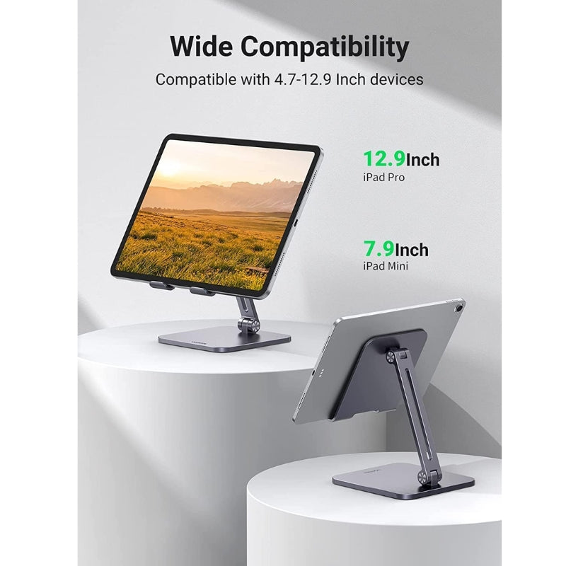 Load image into Gallery viewer, [with Enhanced Stable Base] iPad Pro 12.9, 9.7, 10.5, iPad Air Mini 5, Switch,Surface Pro - UGREEN Tablet Stand Holder Adjustable iPad Stand for Desk Aluminum Portable
