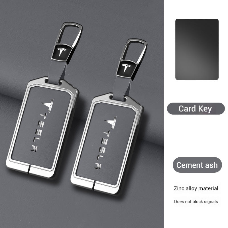 Load image into Gallery viewer, Tesla Zinc Alloy + Leather Card Key Case for Model 3 &amp; Model Y - i-Station Mobile Phone &amp; Electronic Device Repair and Accessories
