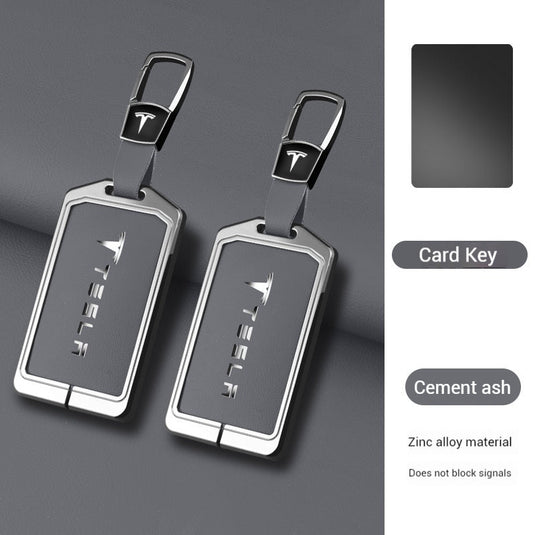 Tesla Zinc Alloy + Leather Card Key Case for Model 3 & Model Y - i-Station Mobile Phone & Electronic Device Repair and Accessories