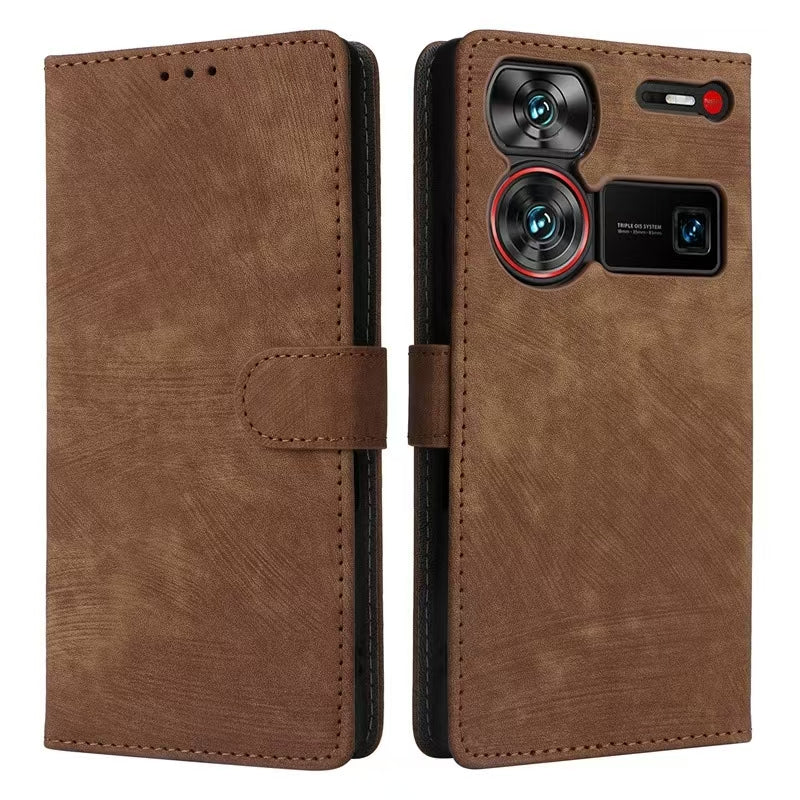 Load image into Gallery viewer, [With Card Slot] ZTE Blade A54 Minimalist Leather Wallet Series Case
