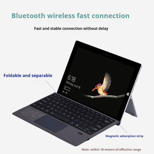 [With Backlit] Microsoft Surface Go 1/2/3/4 - Ultra & Thin Wireless Bluetooth Magnetic Touch Keyboard