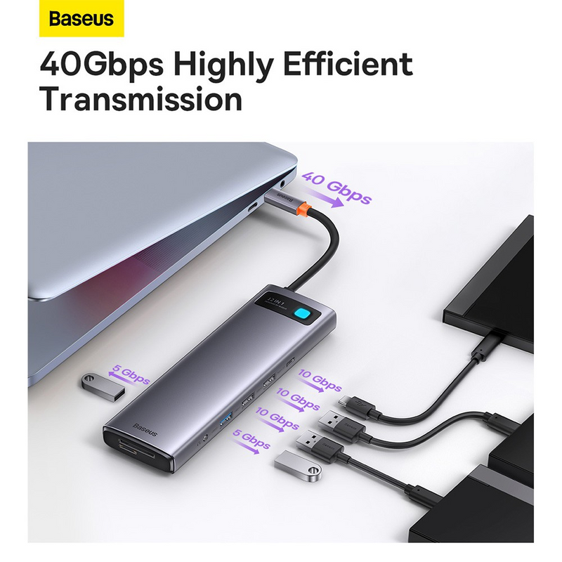 Load image into Gallery viewer, Baseus Metal Gleam Series 12-in-1 Multifunctional Type-C HUB Docking Station (Type-C to HDMI*1+USB3.1*2+USB3.0*2+Type-C3.1*1+PD*1+RJ45*1+SD/TF*1+DP*1+3.5mm*1) - i-Station Mobile Phone &amp; Electronic Device Repair and Accessories
