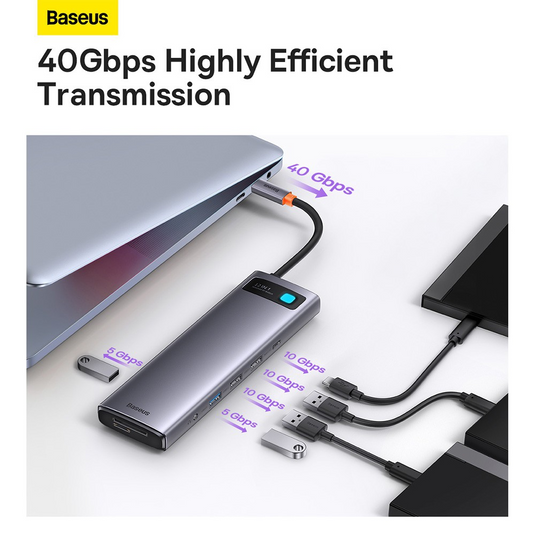 Baseus Metal Gleam Series 12-in-1 Multifunctional Type-C HUB Docking Station (Type-C to HDMI*1+USB3.1*2+USB3.0*2+Type-C3.1*1+PD*1+RJ45*1+SD/TF*1+DP*1+3.5mm*1) - i-Station Mobile Phone & Electronic Device Repair and Accessories